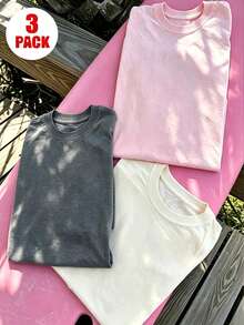 1pc Girls Casual Printed Crew Neck Long Sleeve T-Shirt, Autumn Student Young Clothing - Multicolor - View 2