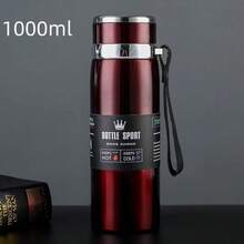 1pc 800/1000ml Large Capacity Portable Stainless Steel Vacuum Insulated Water Bottle, Fashionable Sports Style Multi-Color Cylindrical With Carrying Rope, Suitable For Outdoor Sports Warmth And Cold Protection, Ideal Gift For Anniversary And Holiday - Multicolor - View 12