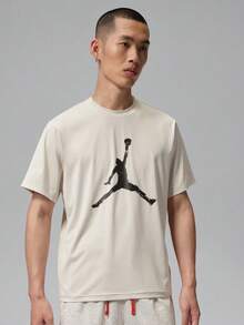 Jordan Kaos Rajut Lengan Pendek Tanpa Kerah Pria AS DF SPT ESS SS TOP DD TIQ7267-104 - Krem - View 1