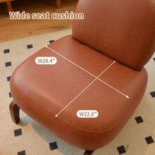 Brown Accent Chair With Wooden Legs – Modern Style - 棕色 - 查看 4