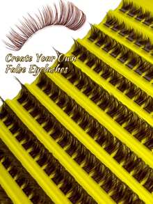 160 Pack 120D Super Thick Brown Eyelash Extension Set, Natural Dark Brown Eyelash Extension Set, Thin Single Eyelashes, D-Shaped Curl Eyelash Extension Set, DIY Eyelashes,Autumn Lashes Clust - D - View 5