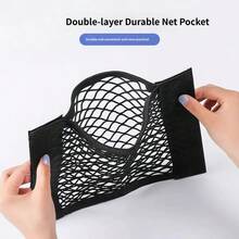 1pc 25*30cm Car Trunk Hook-And-Loop Elastic Mesh Bag, Car Trunk Storage Organizer, Car Interior Storage Bag, Car Storage Bag - Car Cargo Net - View 4