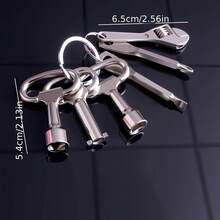 3-In-1/ 4-In-1/6-In-1Multitool Pocket Keychain EDC Portable Mini Tool Set – Metal Adjustable Universal Wrench, Screwdriver, Pliers, Knife, Letter Opener, Tape Measure – Home Repair, Car, Bicycle, Motorcycle Repair Tool – Outdoor Hiking Camping Backup - 6-in-1 Mini Tool - Multi-functional Keychain - View 4