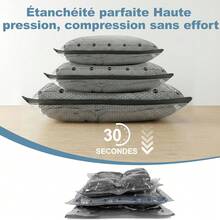 Grup Erik 7pcs Gray Vacuum Storage Bag Set (2s+2m+2l+1 Manual Pump), Suitable For Home, Travel, Moving, Camping - Space-Saving Compression System, Multi-Purpose Vacuum Sealed Bags, Can Store Clothes, Bedding, Seasonal Items - Light Grey - View 5