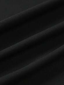 Men'S Creative Cursive Letter Pattern Print Shoulder T-Shirt - Black - View 4