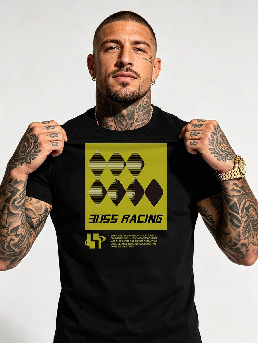 Men T-Shirts - 黑色 - 查看 1