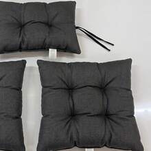 Premium Comfort Series: 1 Seat + 1 Backrest Plush Chair Cushion Set – Ergonomic Support - Dark Grey - View 7