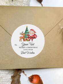 1/30/90/160pcs Customizable Round Christmas Stickers, PVC Waterproof & Oil-Proof Stickers, Multiple Sizes Perfect For Christmas Gift Decoration, Christmas Home Decor, Tabletop Display, Invitations, Envelopes, Great For Boyfriend, Girlfriend, Colleagues, Friends, Family, Suitable For Christmas, Party, Banquet, Daily Use - Multicolor 2 - View 6