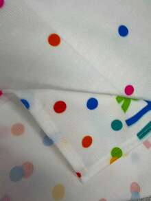 1pc,Minimalist Polka Dot Birthday Text Style Tablecloth,Rectangular Tablecloth,Suitable For Picnic Or Party Decoration Tablecloth,Restaurant Decoration,Kitchen Decoration Tablecloth,Birthday Party And Home Decor - Multicolor - View 3