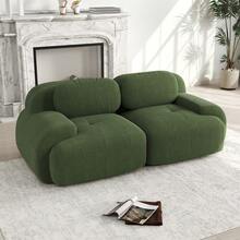 Modular Green 2 Seat Sofa - Modular Corduroy Sofa Frame For Living Room And Lounge - 綠色 2 人座 - 查看 3