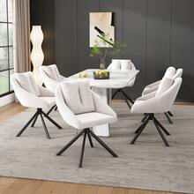 Dining Chair Beige Made Of Velvet For Dining Room And Kitchen - 米色 - 查看 2