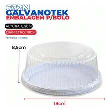 Embalagem redonda para bolo G32 MÉDIA descartável p/ bolo de até 750g c/10 unidadeds - Visão 1