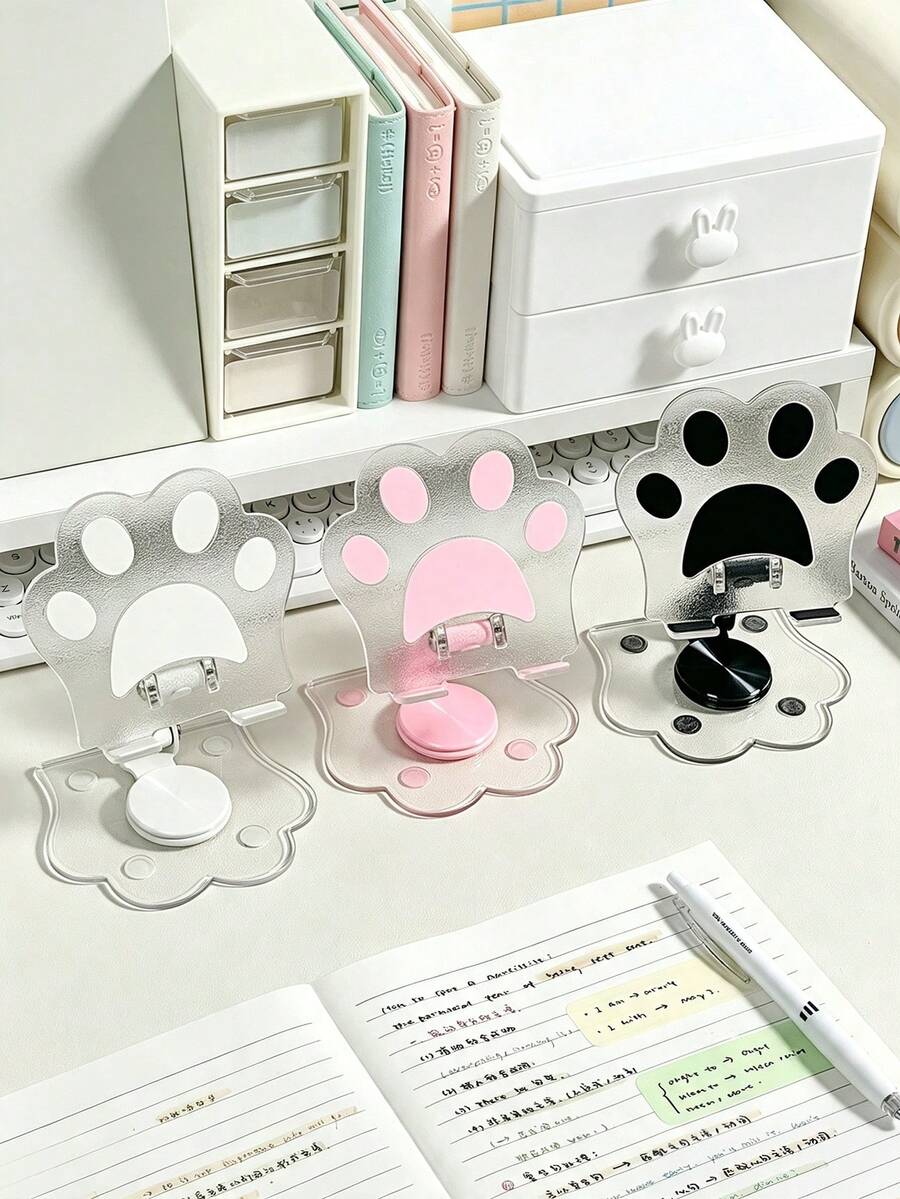 1pc Pink Folding Stand, Compatible With Multiple Phones And (Recommended For Tablets Under 12 Inches), 2026 Christmas Gift/New Year Gift - View 1