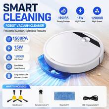 New Smart 3-In-1 Robot Vacuum Cleaner With Sweeping, Mopping And Suction, Remote Control And Water Tank - Black - View 4