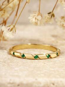 QIUCHU 1pc S925 Sterling Silver Bamboo Knot Niche Original Design Ring, Elegant Versatile Stackable Ring For Women, Suitable For Daily Wear, Dating, Party, And Holiday Gift, Net Silver Weight: 1.3g - Gold - View 3