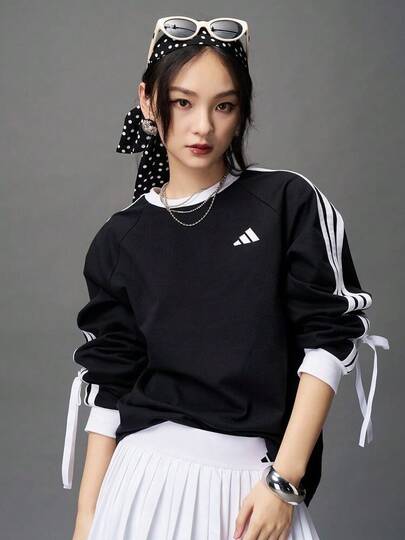 Adidas Women's DANCE LS TEE2 Long Sleeve Knit Collarless T-Shirt TKG3858
