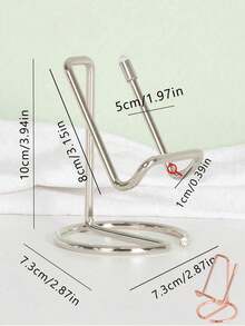 1pc Metal Phone Stand, Universal Desktop Base, Portable Minimalist Design, Stable Smartphone And Tablet Desktop Stand, Metal Texture, Simple Hollow Design, Stable Anti-Slip, Luxury Glossy Finish, Minimalist Shape, Thickened And Reinforced, Smooth Polished, Space-Saving, Desktop Use, Multi-Functional Durable, Reliable Weight Bearing, Long-Lasting And Deformation-Resistant, Suitable For Office, Kitchen, Study, Multi-Functional Display Stand, Ideal Choice For Home Office Users, Students And Professionals - A - View 12