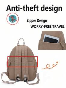 Vintage Backpack New Fashion Versatile Casual Travel Bag Large Capacity Lightweight Student School Bag, Multiple Colors Available To Meet Different Outfit Style Needs. Scientific And Rational Internal Space, Main Compartment With Multi-Layer Zipper Pockets, Easily Accommodating Books, Tablets And Daily Travel Essentials. - Multicolor - View 6