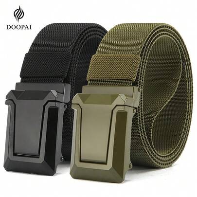 DOOPAI Cinturón Elástico con Hebilla Automática de Diseño Duradero para Hombres - Tamaño Ajustable, Perfecto para Ocasiones Casuales y de Negocios, Accesorio Ideal para el Día del Padre, Día de San Valentín, Halloween y Todas las Estaciones. También Adecuado para Adolescentes, Hombres Jóvenes y Hombres, Se Puede Usar para Ropa Casual, Actividades al Aire Libre, Deportes, Vacaciones, Graduación, Cumpleaños y Uso Diario