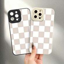 Phone Case: Full Screen Grid White Black Angel Eye Phone Case Protective Case Suitable For IPhone 11 12 13 14 15 16 Pro Max Plus X Xr Xs Xsmax 7 8 Plus Models With Precise Hole Position Shock-Absorbing Soft Shell Protection - 黑色 - 查看 6