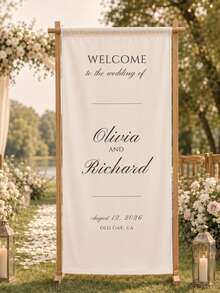 Wedding Fabric Welcome Banner, Bohemian Wedding, Bridal Shower Sign, Personalized Name, Customized Minimalist Welcome Sign, Wedding Decor - Multicolor - View 7
