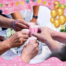 10/20pcs Bullet Cups, 2oz Mini Party Cups, Reusable Small Cups For Party Games, Suitable For Liquor, Cocktails, Wine, Condiments, Snacks, Juice. Perfect For Any Party! - Pink - View 4