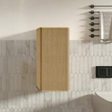 With Storage Bathroom Cabinet Natural Made Of Wood - 橡木 - 查看 2