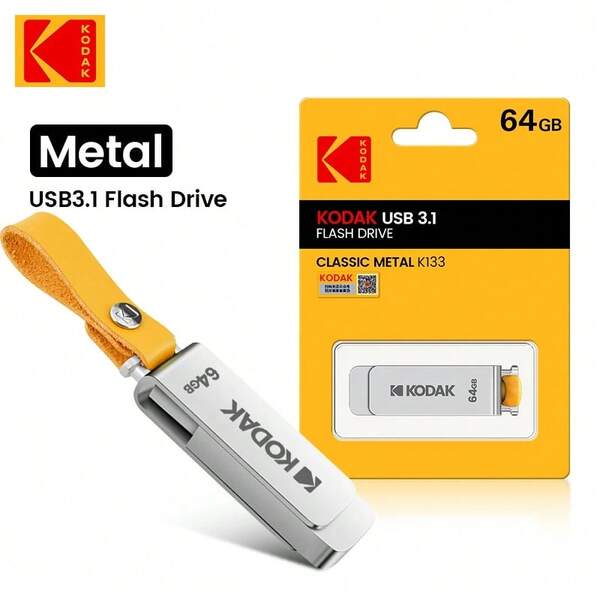 Memoria USB Kodak de 64GB con doble puerto, 32GB/64GB/128GB/256GB, interfaz USB 3.1, adecuada para Android/Smartphone/Computadora, dispositivo portátil de almacenamiento de fotos y videos con controlador