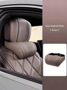 Luxury Car Neck Pillow, Nappa Headrest, Seat Cushion, Neck Support Pillow, Car Seat Pad, Comfortable And Breathable, Lumbar And Neck Support, Exquisite Embroidery, All-Season Use, Car Interior Decoration Accessory - A - View 16