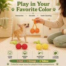 Cute Cherry Dog Chew Toy, Durable Interactive Training Tug Toy, Suitable For Medium And Small Dogs Chewing And Interaction, Multi-Functional Chew Rope, Indoor And Outdoor Training And Dental Cleaning, Designed For Heavy Chewers And Puppies - Black - View 3