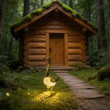 1pc Outdoor Solar Powered Garden Statue Light, 3D Cute Duck Statue Lamp, Creative Design Iron Material, Beautiful Rust-Proof Durable, Backyard, Bistro, Cafe Style, Camping Light Garden/Yard Lawn Decor, Perfect For Patio, Lawn, All Seasons - Duck Statue Lamp - View 11
