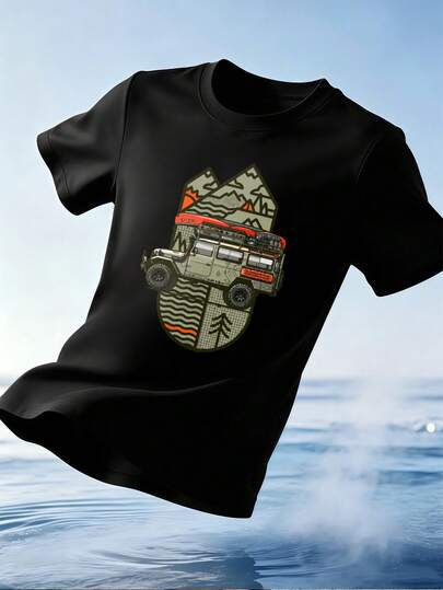 Men's Off-Road Adventure T-Shirt. Quality Fabric, Casual, Comfortable, Durable, With A Graphic Design.