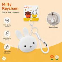 Miffy/Boris 系列收納袋，多色可選，可愛卡通角色設計，完美日常配件，適合 Miffy/Boris 粉絲的絕佳禮物 - 白色 - 查看 9