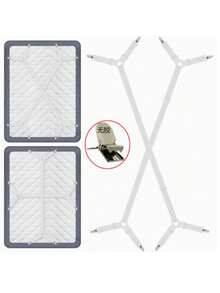 Adjustable Cross Bed Sheet Fixing Straps (2pcs) - Elastic Bed Sheet Clips, Triangle Design, Suitable For All Mattresses Secure Fixing Clips - Woven Fabric, Machine Washable, Multiple Installation Methods - Multicolor - View 3