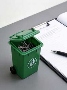 Green Mini Desktop Trash Can Office Storage Basket Paper Clips And Small Desk Accessories - Upgraded Version - View 7