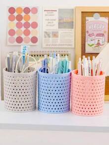 1 Set Multifunctional Storage Box + Pen Holder, Suitable For Students And Office Use, Desktop Organizer Storage Box, Applicable To Office Desktop Accessories, Desktop Organizer, Pencil Case, Stationery Supplies - Sets - View 5