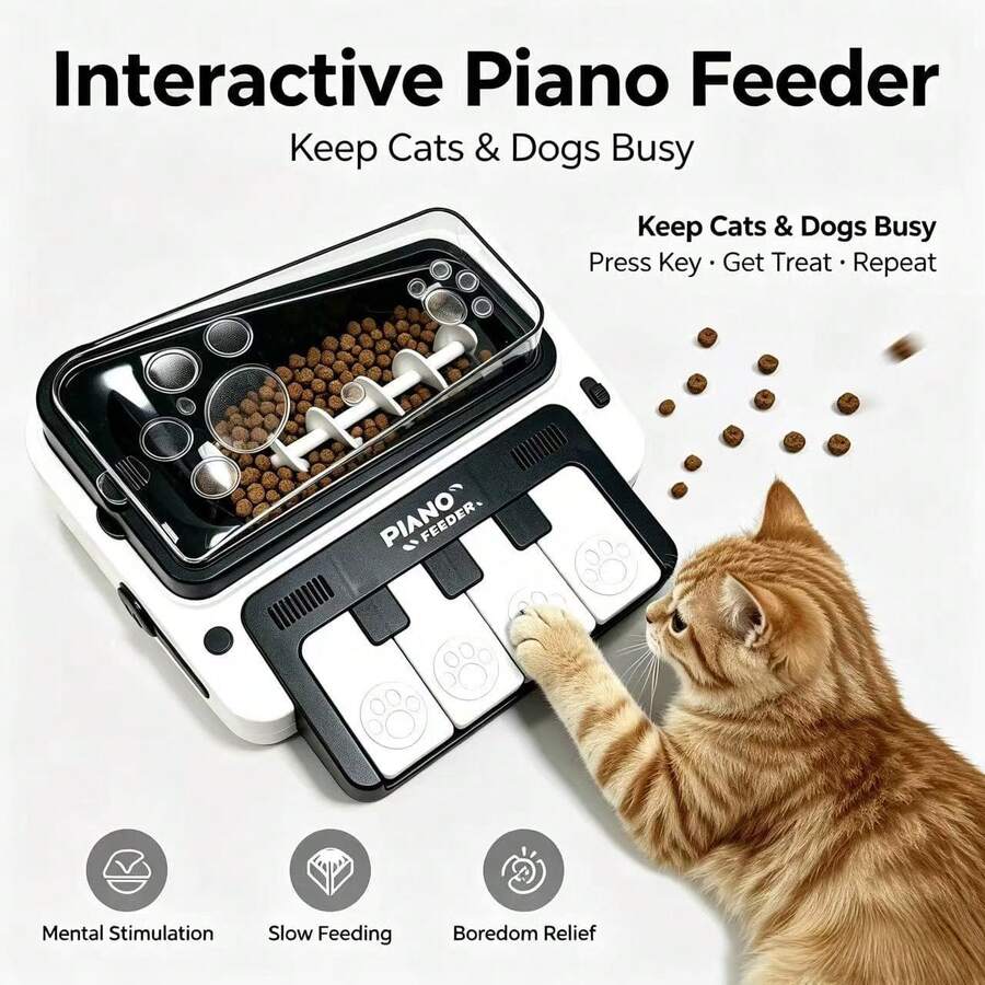 Pet Piano Treat Launcher, Suitable For Dogs And Cats, Indoor And Outdoor Universal Music Toy, With Melody And Bouncing Sound Effects, Christmas Pet Gift