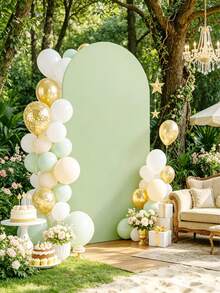 Sage Green Arch Backdrop, 5ft, 6ft, 6.6ft, 7.2ft, 7.87ft Wedding Arch Cover 2pcs Spandex Fabric Arch Backdrop Dome Arch Backdrop Fabric Suitable For Birthday Party Wedding Arch Frame Decoration (Arch Frame Not Included, Fabric Backdrop Only) - Sage Green - View 10