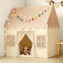 Kids Indoor Play Tent, Cozy Playhouse For Toddlers, Ideal Birthday Gift, Fun Parent-Child Play Space For Boys & Girls - 棕色 - 查看 2