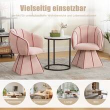 Pink Chenille Armchair - Ergonomic Design - Ideal For Living Room Or Bedroom - 粉色 - 查看 6
