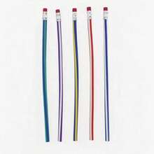 Deformable Pencil Creative Stationery Unbreakable Soft Pencil Flexible Colorful Striped Soft Pencil Stress Relief Toy Soft Squishy Toy (Not Recommended For Writing) - Multicolor - View 9