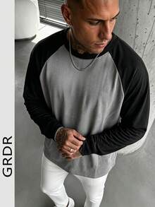 GRDR 男士休閒長袖上衣，適合日常穿著，適用於秋冬戶外活動 - 黑色 - 查看 8