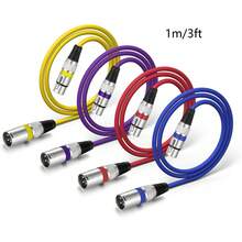 4PCS, Multi-Specification XLR Microphone Cable, XLR Audio Cable, Balanced Microphone Patch Cable, Suitable For Microphone Audio Mixer - XLR Male To Female 3-Pin Balanced Stage Patch Cable, 25FT/15FT/10FT/6FT/3FT, Birthday Gift, Gift, Party - Multicolor - View 2
