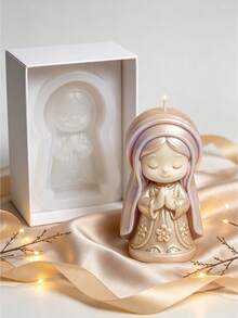 1pc Q-Version Praying Girl Scented Candle Silicone Mold, DIY Handmade Soy Wax Fragrance Decor, Plaster, Drip Glue, Resin Craft, High Temperature Resistant Mold - Praying Girl Mold - View 4