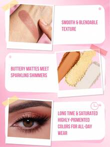 MISSLYN 1pc CINNADREAM Eyeshadow Palette, Matte & Shimmer, Riasan Halloween Ringan dan Tahan Lama, Cocok Sebagai Hadiah Sekolah - #01 - View 6
