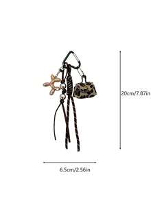 Yogodlns Maillard Woven Rope Pendant Exquisite Leather Mini Bag Charm Women's Luxury Bag Keychain Phone Decoration Nylon Woven Keyring - Multicolor - View 9