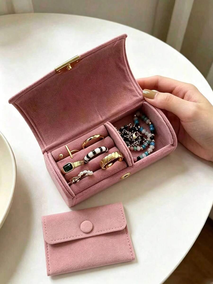 Small Travel Jewelry Box, Ring Box Jewelry Storage Box, Portable Jewelry Storage Box, Suitable For Women's Rings, Necklaces, Earrings. Perfect As A Mother's Day Gift Or Birthday Gift For Girls.