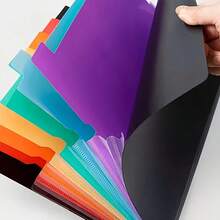 1pc Extended Folder, 25 Pocket File Organizer Box, Portable Plastic File Box, Paper/Document/Bill/Receipt Management Folder (A4/Letter Size) Art Supplies Folder, Multi-Functional Permanent Folder, Suitable For Office, School, Home - Multicolor - View 4