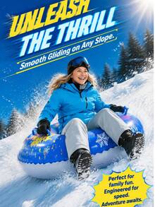 Thickened Double-Layer Bottom Sled Tube, Sturdy Handle, Winter Outdoor Fun Sled Toy, Suitable For Family Use - Multicolor - View 1