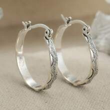 DIYCCPC Pendientes redondos minimalistas de moda para mujer, joyería versátil para orejas, adecuados para uso diario casual y reuniones, perfectos para regalar - Plateado - Ver 6